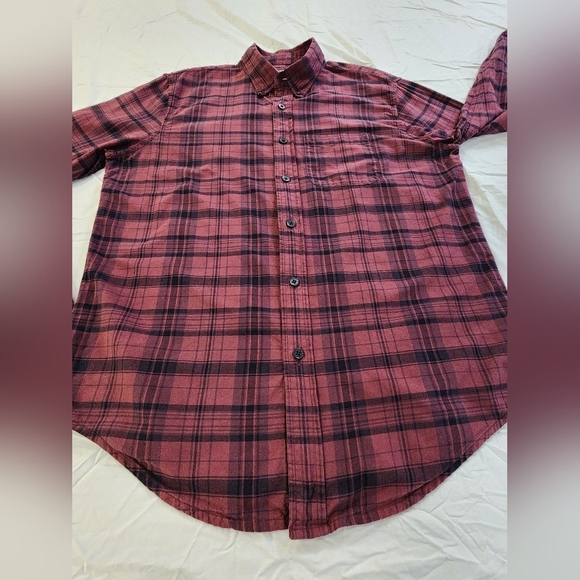 Abercrombie & Fitch Men's Red Plaid Button Front Shirt Standard Fit, sz LG - Picture 12 of 16